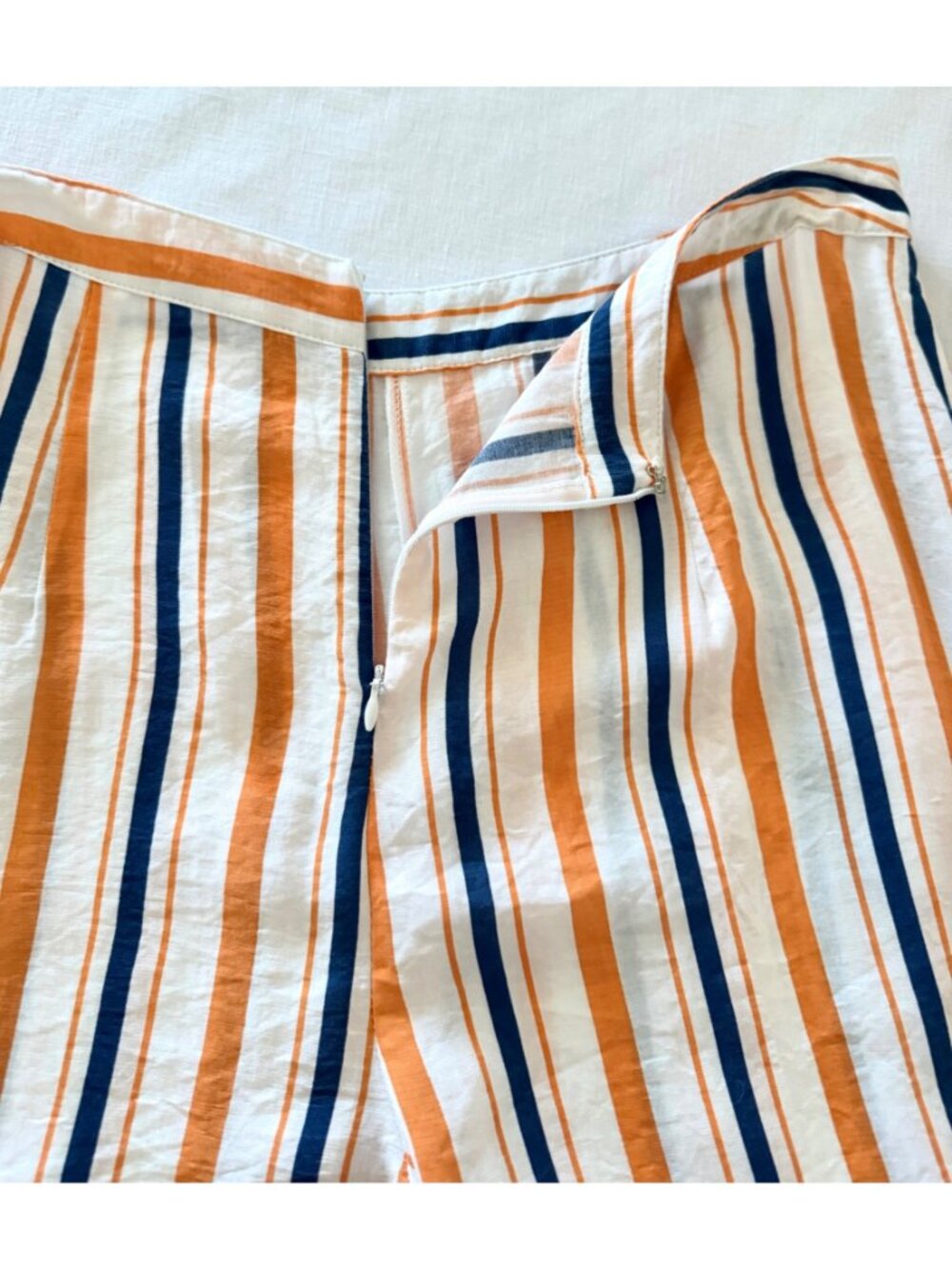 Lulumari L Wide Leg Stripe Pants Orange Blue Side Slit Resort Coastal - Picture 5 of 16